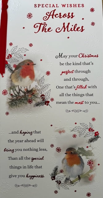 Special Wishes Across The Miles Christmas Greeting Card