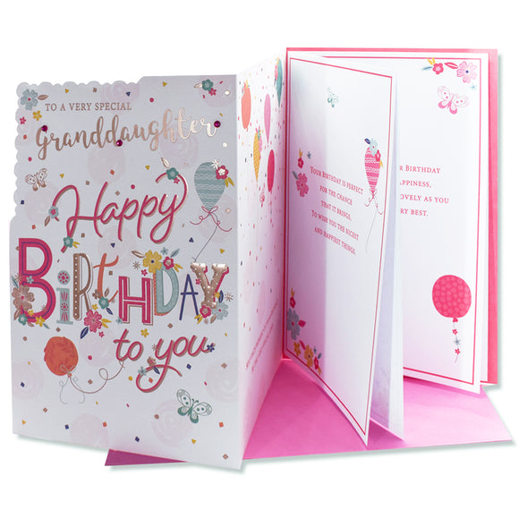 To A Very Special Granddaughter Birthday Greeting Card