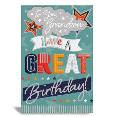 For You Grandson Birthday Greeting Card