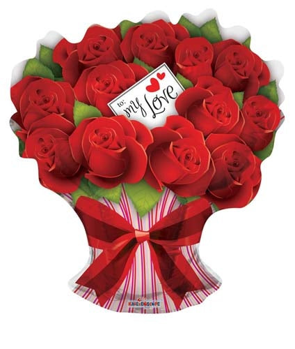 For My Love Rose Bouquet Helium Filled Supershape Foil Balloon