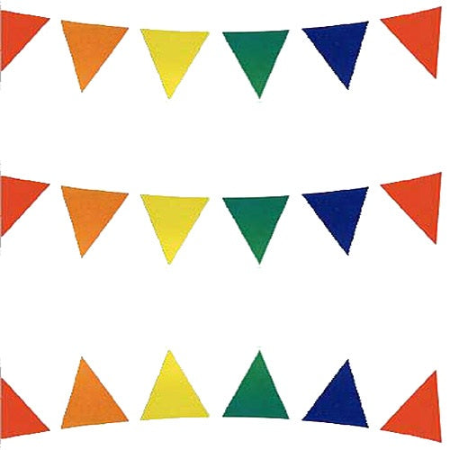 Multi Coloured Pennant Bunting 10m Long