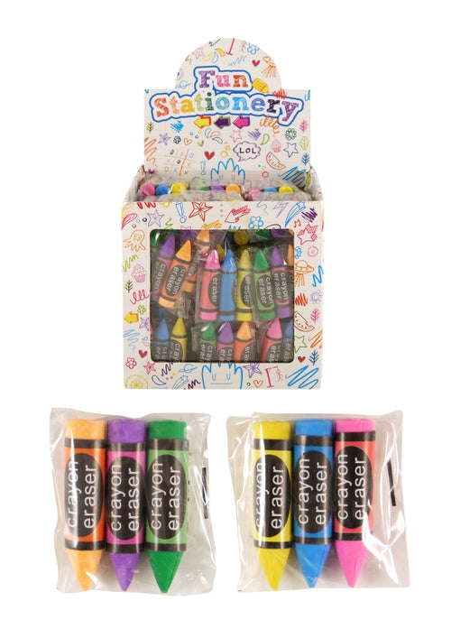 Crayon Eraser x3 In Sealed Packet