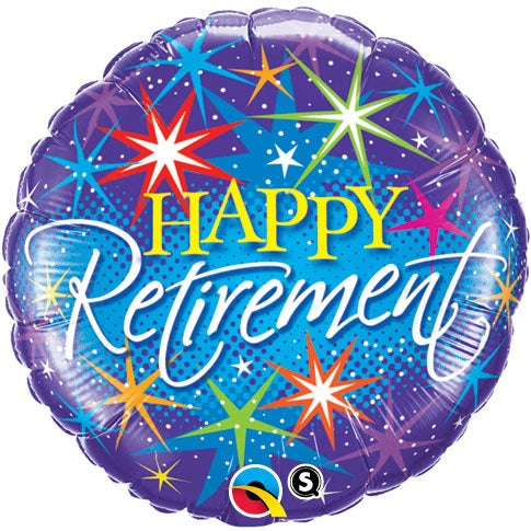 Happy Retirement Stars Helium Filled Foil Balloon