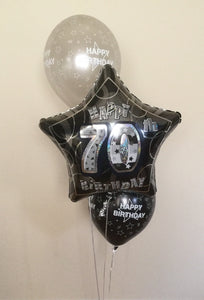 3 Balloon Cluster Consisting of 1 x 18" Printed Foil Balloon And 2 x Latex Balloons