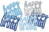 Blue And Silver Happy Birthday Metallic Confetti 14g