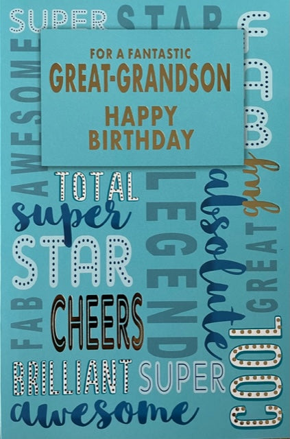 For A Fantastic Great-Grandson Birthday Greeting Card