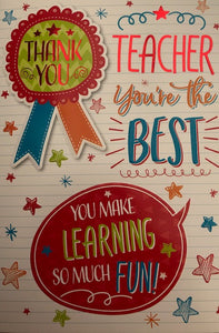 Teacher You're The Best Greeting Card