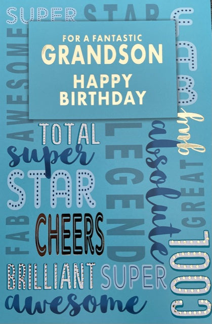 For A Fantastic Grandson On Your Birthday Greeting Card