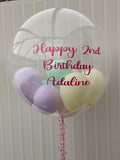 Personalised Clear Helium Filled Single Bubble Balloon With Balloons