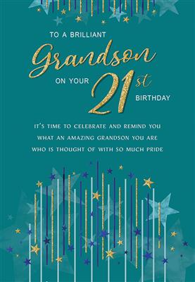Grandson 21st Birthday Greeting Card