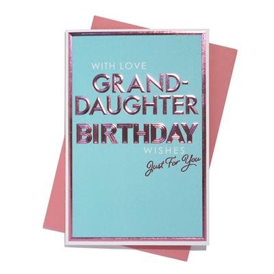 With Love Granddaughter Birthday Greeting Card