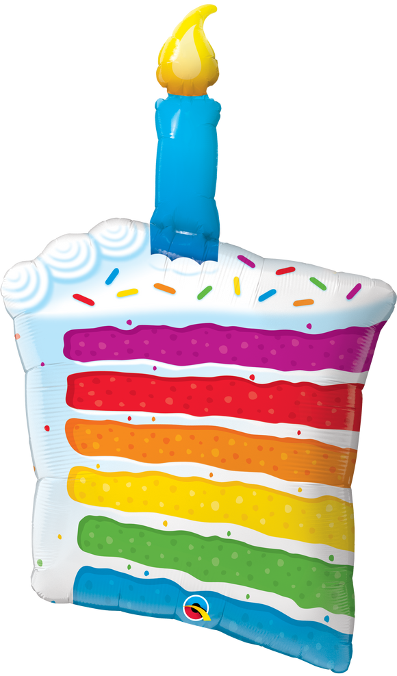 Rainbow Cake Supershape Helium Filled Foil Balloon