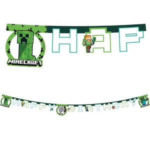 Minecraft Happy Birthday Paper Letter Banner