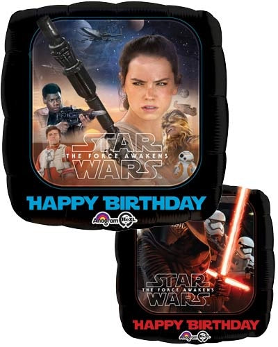 Star Wars 2-Sided Happy Birthday Helium Filled Foil Balloon