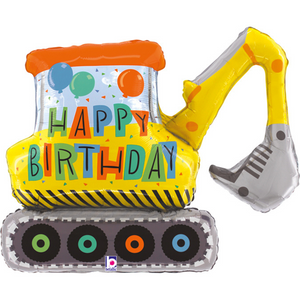 Happy Birthday Digger Helium Filled Supershape Foil Balloon