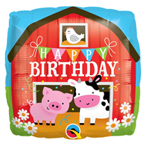 Farmyard Barn Happy Birthday Helium Filled Foil Balloon