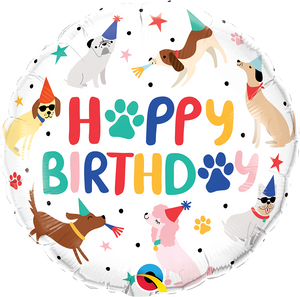 Happy Birthday Party Puppies Helium Filled Foil Balloon