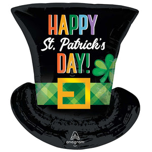 Happy St Patrick's Day Hat Helium Filled Supershape Foil Balloon