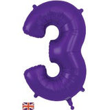 Purple Number Supershape Helium Filled Foil Balloon