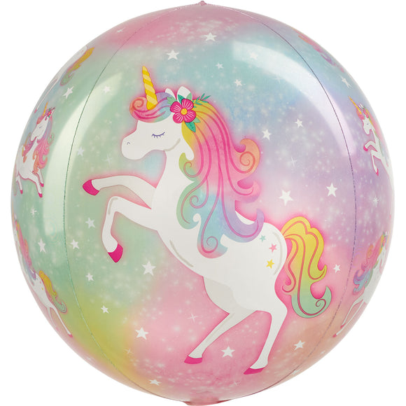 Enchanted Unicorns Orbz Helium Filled Foil Balloon