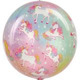Enchanted Unicorns Orbz Helium Filled Foil Balloon