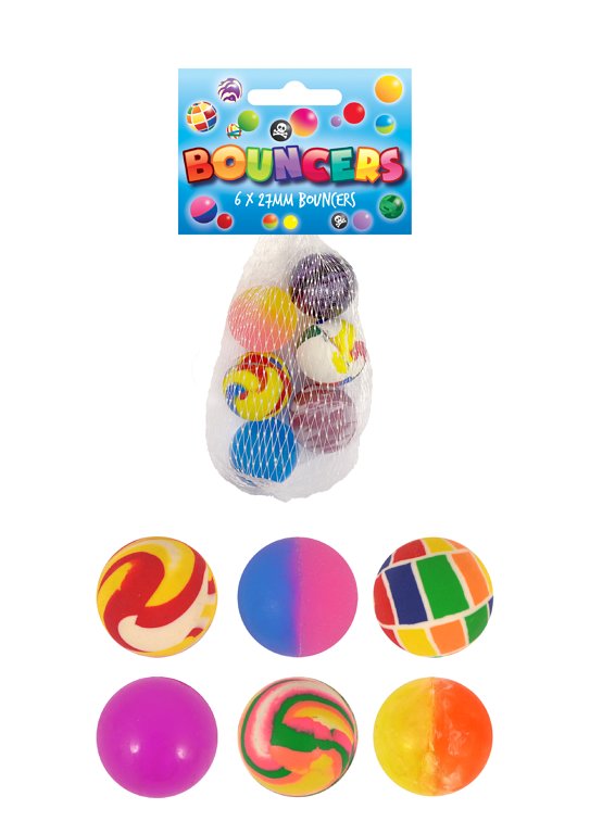 27mm Assorted Bouncy Balls (6 Pack)