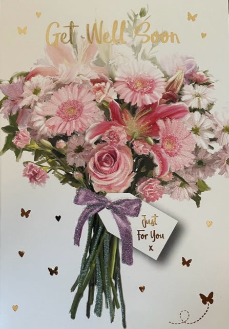 Get Well Soon Flowers Greeting Card