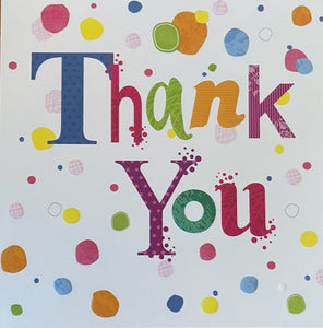 Thank You Colourful Dots Greeting Card (6 Pack)