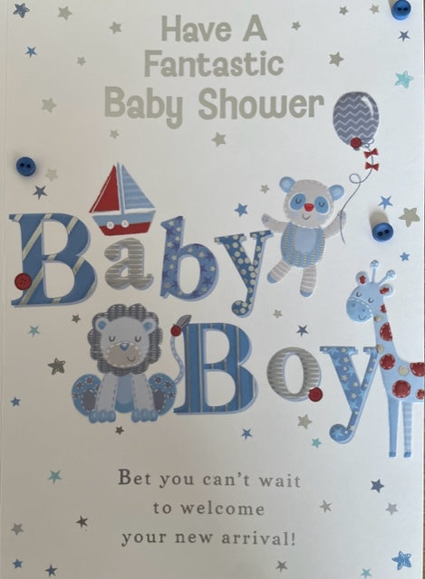 Have A Fantastic Baby Shower Baby Boy Greeting Card