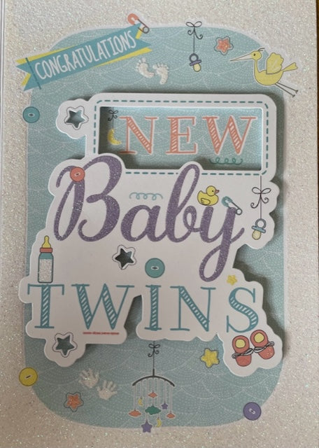 Congratulations New Baby Twins Greeting Card