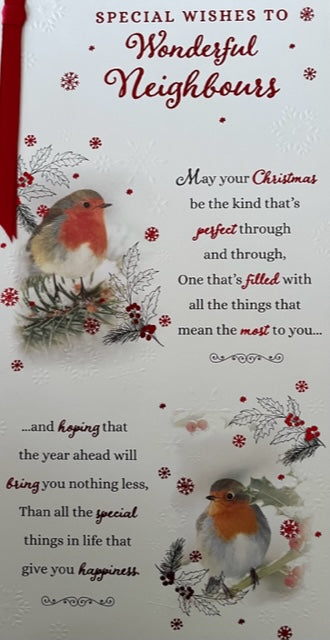 Special Wishes To Wonderful Neighbours Christmas Greeting Card