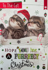 To The Cat Purrfect Christmas Greeting Card