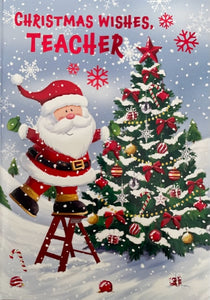 Christmas Wishes Teacher Greeting Card