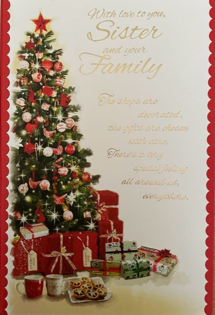 With Love To You Sister And Your Family Christmas Greeting Card