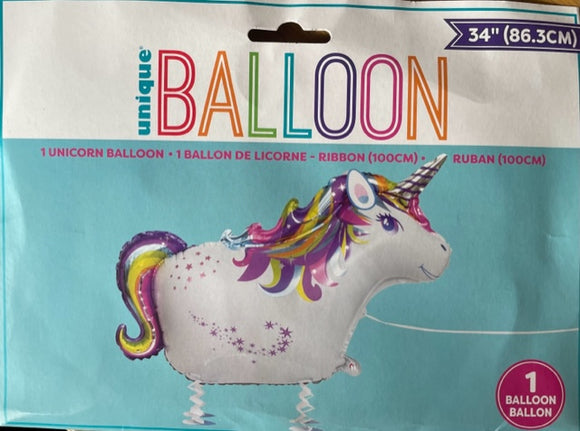 Unicorn Helium Filled Walker Foil Balloon