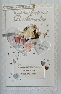 Happy Anniversary With Love Sister And Brother-In-Law Greeting Card