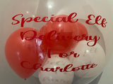 Personalised Special Elf Delivery Clear Helium Filled Single Bubble Balloon With Balloons