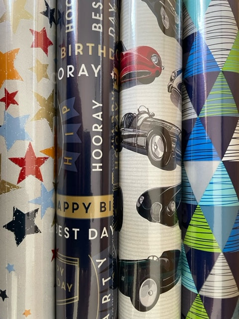 Wrapping Paper Roll 2.5m In A Choice Of 4 Designs