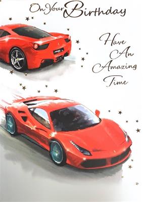 On Your Birthday Sports Cars Greeting Card