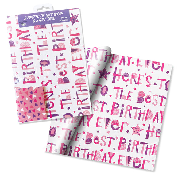 Best Birthday Ever Gift Wrap And Tag Set