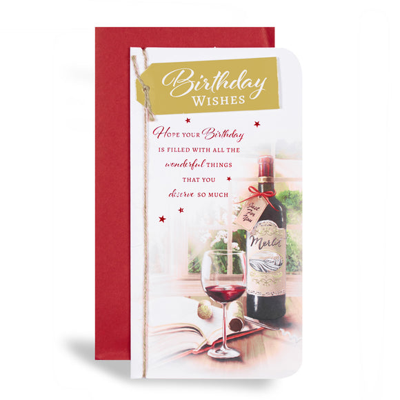 Birthday Wishes Wine Greeting Card