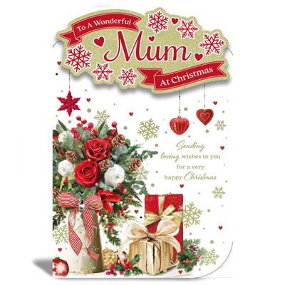 To A Wonderful Mum Christmas Greeting Card.