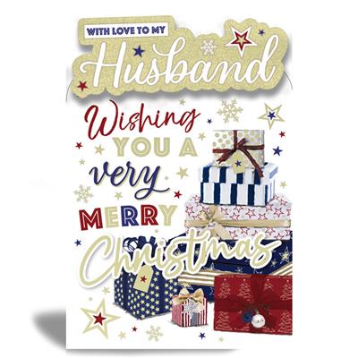 With Love To My Husband Christmas Greeting Card