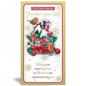 To A Very Special Grandson And Wife Christmas Greeting Card.