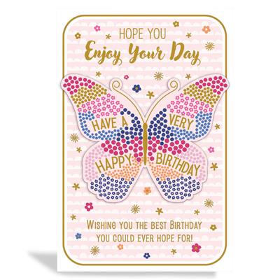 Enjoy Your Day Butterfly Birthday Greeting Card
