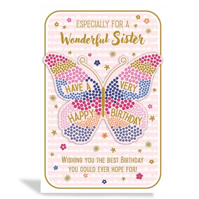 Especially For A Wonderful Sister Birthday Greeting Card