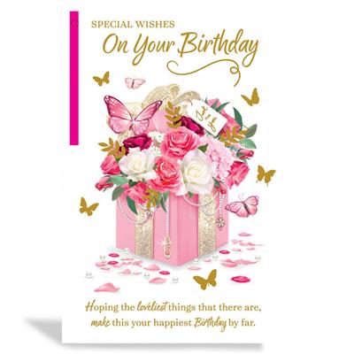 Special Wishes On Your Birthday Flowers Greeting Card