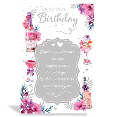 Enjoy Your Birthday Cocktails Greeting Card