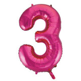 Pink Number Supershape Helium Filled Foil Balloon