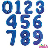 Blue Number Supershape Helium Filled Foil Balloon